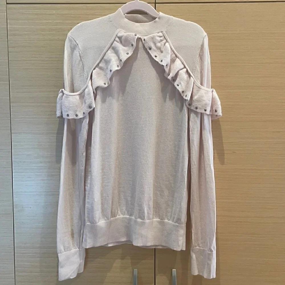 💗 Kate Spade 100% wool ruffle studded sweater - XS/0